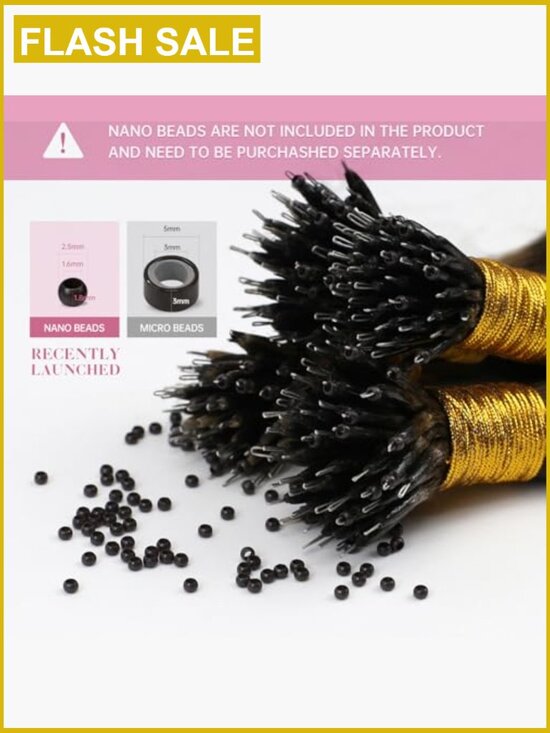 20in Nano Bead Hair Extensions Remy Human Hair 50 Strands 50g Invisible